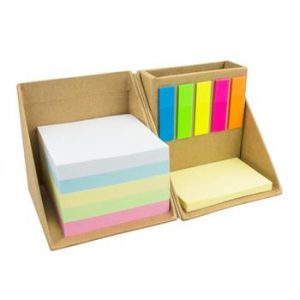 Cubo com Notas Adesivas e Porta-Esferográficas